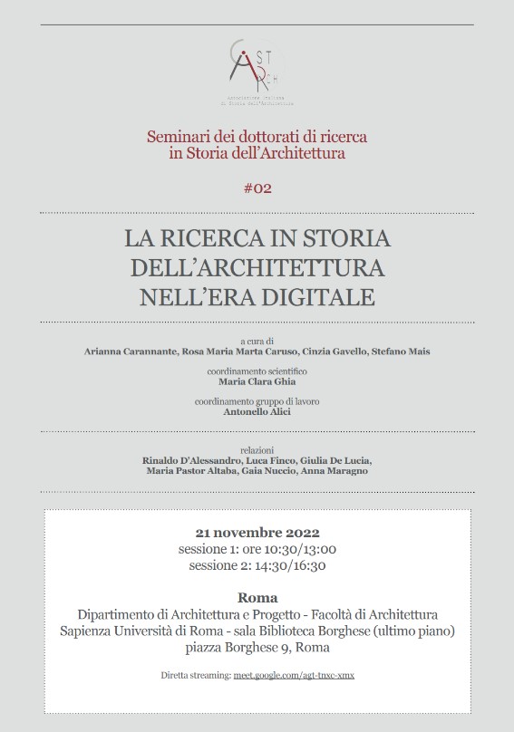La ricerca in storia dell’architettura nell’era digitale Roma, 21 novembre 2022